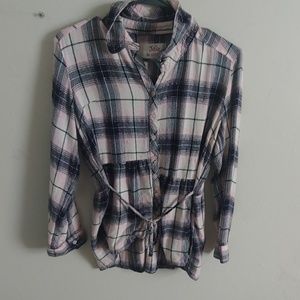 Button down, flannel top